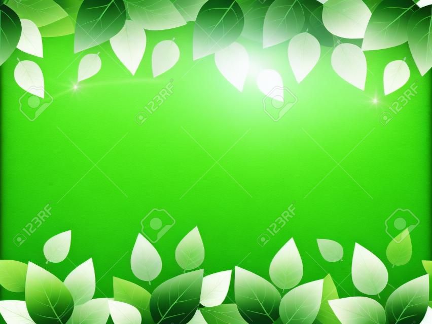Poziome bezszwowe tło z zielonych liści wektor