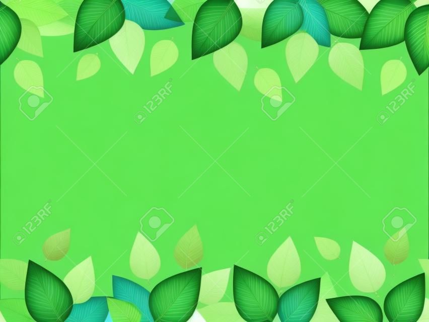グリーンと水平方向のシームレスな背景ベクトルを葉します。