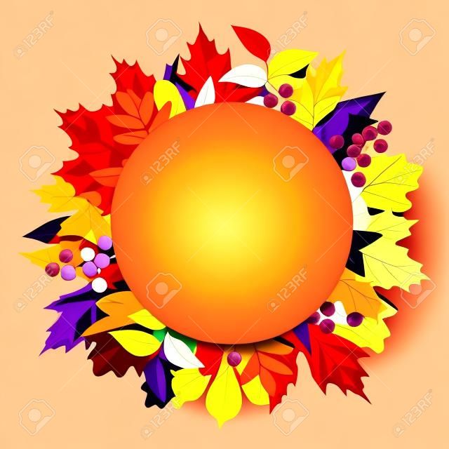 Background with colorful autumn leaves. Vector illustration.