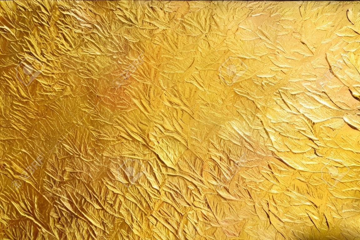 glanzend geel blad goudfolie textuur achtergrond
