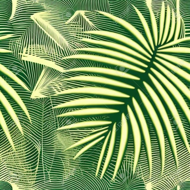 3D tropikalny wytłoczony wzór. teksturowane tło z liści palmowych. powtórz tło linii wytłoczenia. 3D ozdoby z linii powierzchni z efektem wytłoczenia. fale tekstury 3d. liście palmowe, łańcuchy.