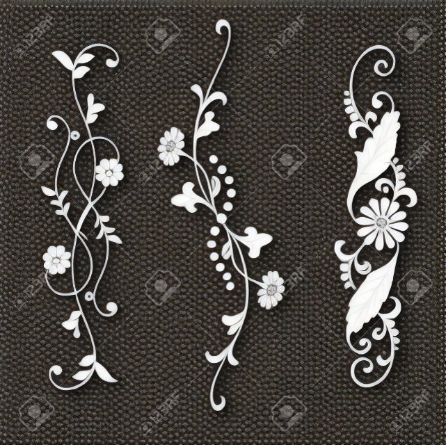 Conjunto de elementos vetoriais para flores de design e ornamentos florais