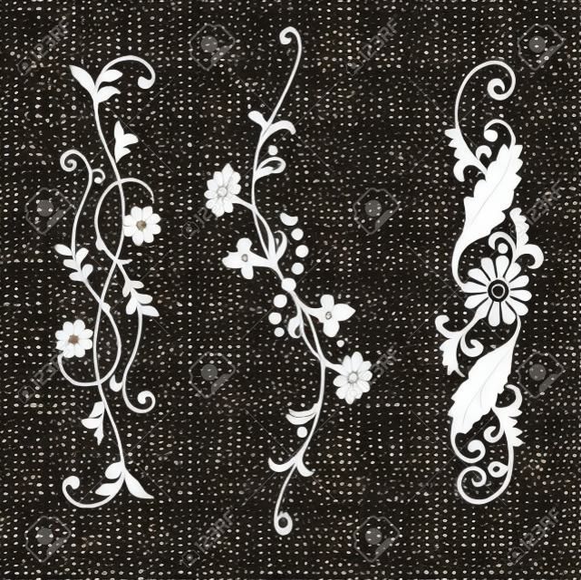 Vector set elements for design flowers and ornaments floral