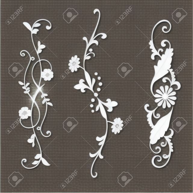 Vector Set Elemente für das Design Blumen und Ornamente floralen