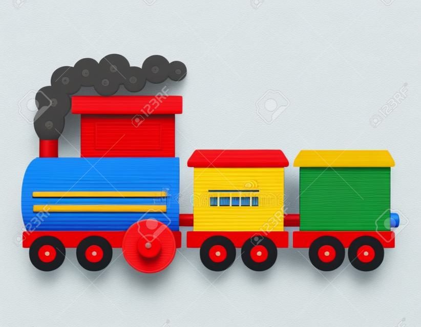 renkli bir oyuncak trenin İllüstrasyon beyaz arka plan üzerinde izole