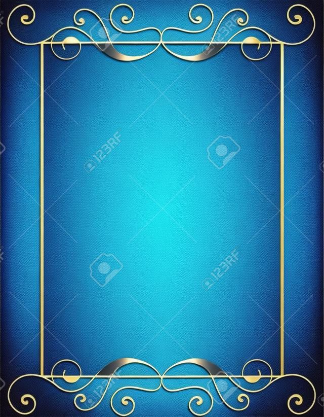 Elegant blue empty background with ornamental frame. perfect as stylish wedding invitations and other party invitation cards or announcements