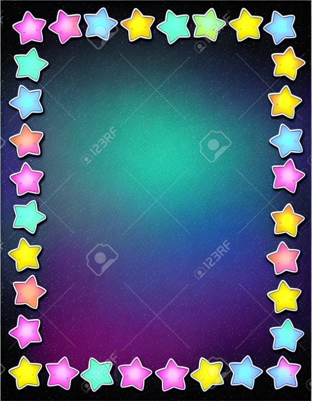 Śliczne kolorowe gwiazdki granicy / ramki do karty okolicznościowe, zaproszenia środowisk itp partii
