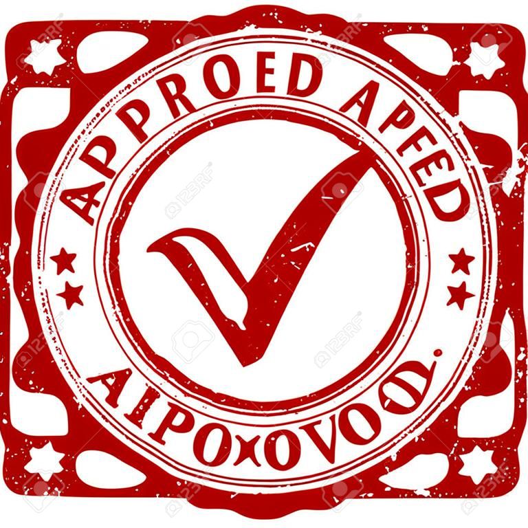 Red grunge approved rubber stamp isolated on white background