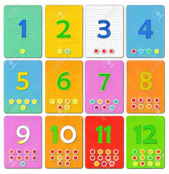 유치원 / 유치원 아이들을위한 점 번호의 인쇄 플래시 카드 colletion | 의 색상을 배울 수 있습니다
