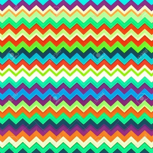 カラフルな虹色ジグザグ シェブロン パターン背景。