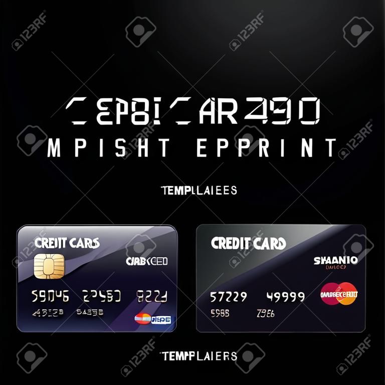 Шаблоны кредитных карт шрифтов дизайн с многоугольной фоне, изолированные