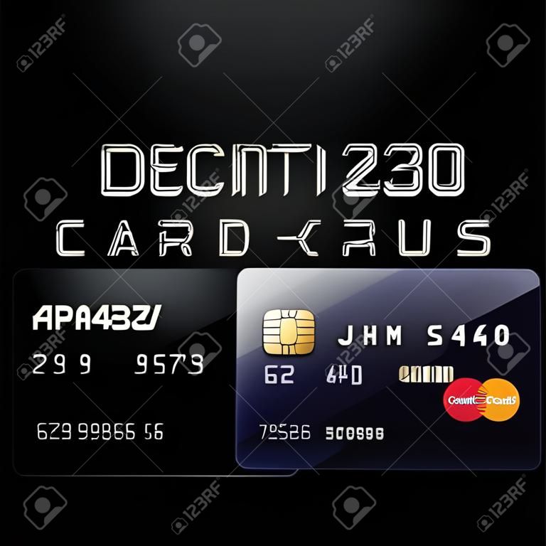 Modèles de polices de cartes de crédit conçus avec un fond polygone, isolé