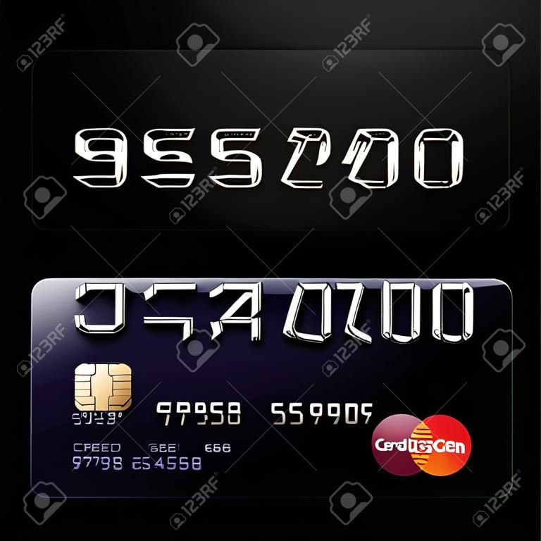 信用卡模板字體的設計，多邊形的背景下，隔離