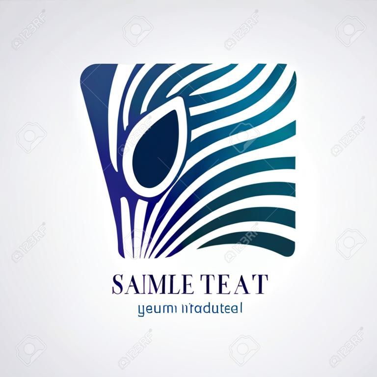 Abstract peacock feather  Corporate icon  Vector  