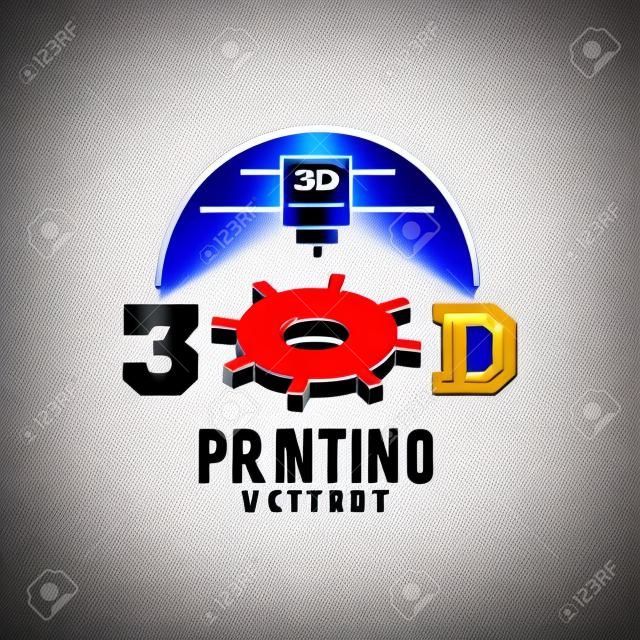 3D 프린터 벡터 아이콘 로고 및 배지