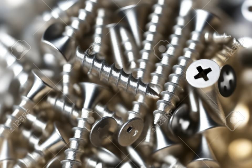 Self-tapping screws as background or texture