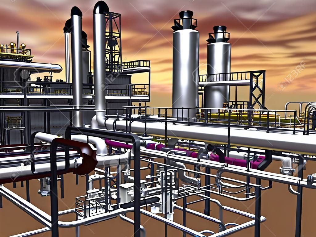 Oil & Gas Plant 3D modell megtekintése