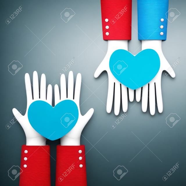 Hand geben Herz zu Herz