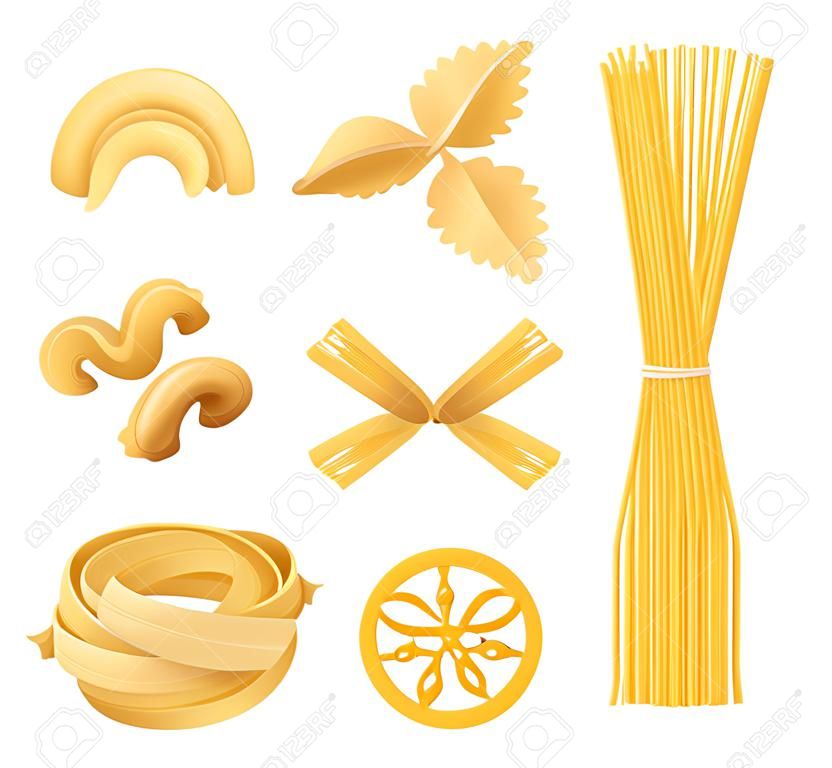 Pasta set, realistic style