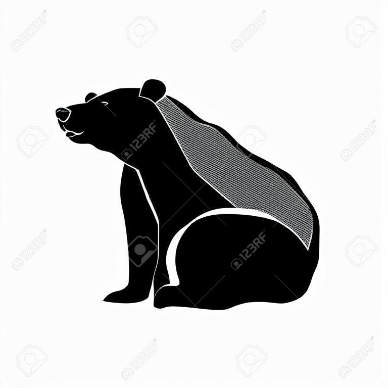 vettore buon orso silhouette su sfondo trasparente