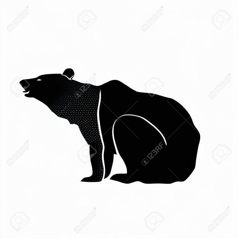 vettore buon orso silhouette su sfondo trasparente