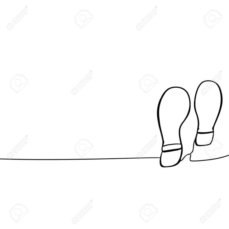 Impronte di persone che camminano. Il concetto di tracciare le orme. illustrazione vettoriale a piedi