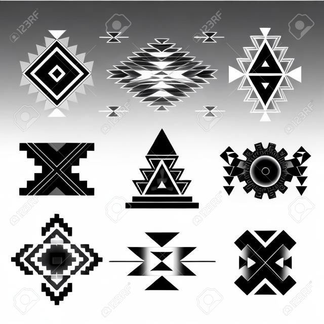 Vector abstract black geometric elements isolated on white