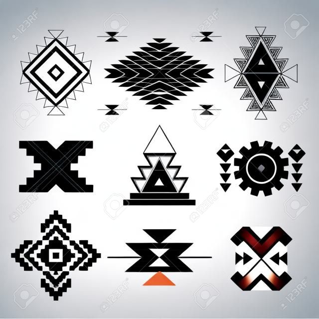 Vector abstract black geometric elements isolated on white