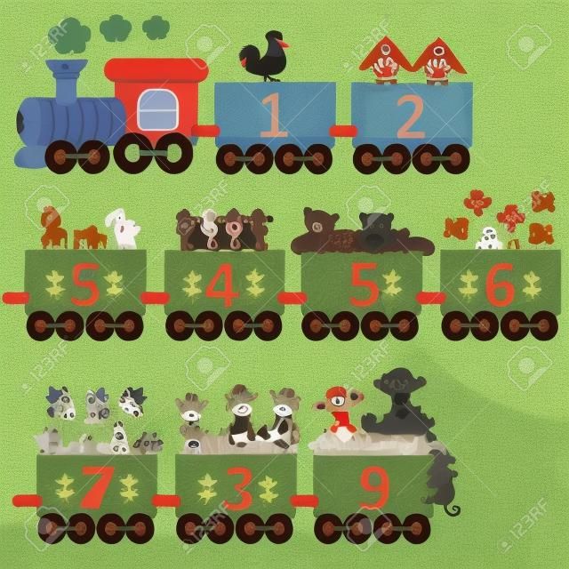 train with number of animals