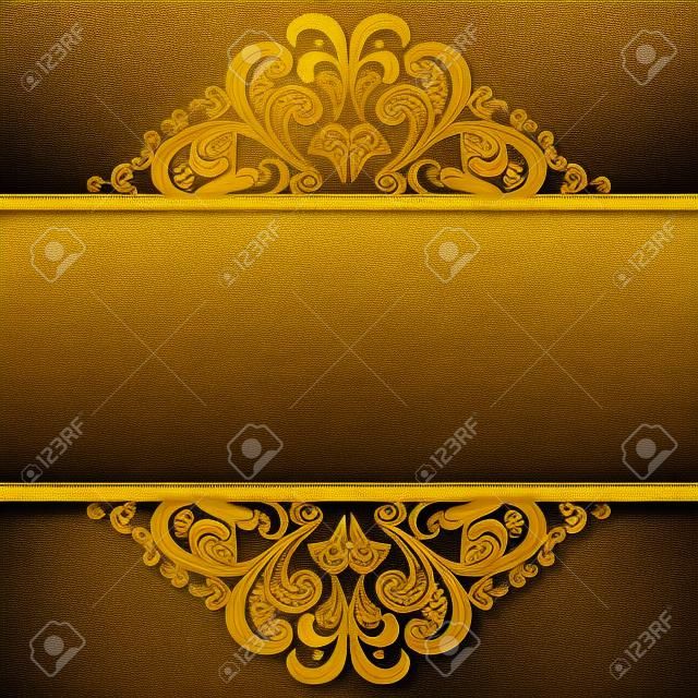 Contexte de luxe avec frontières Golden Royal et ruban.