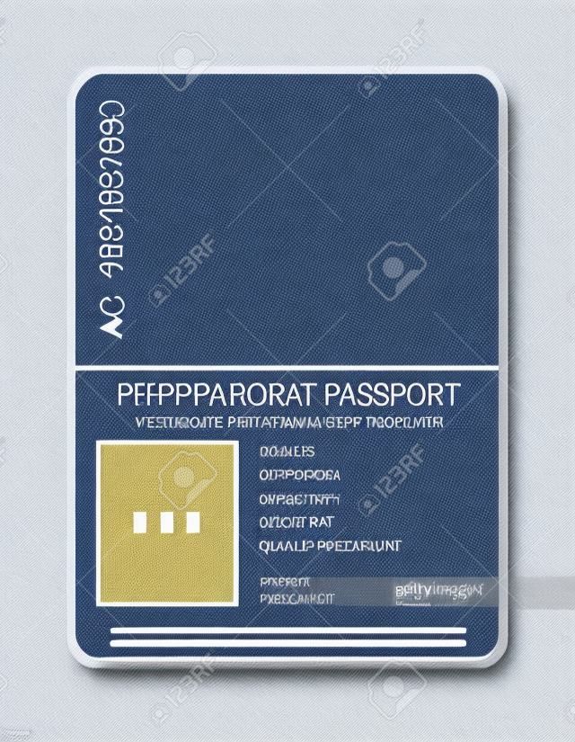 Vektor-Illustration der offenen Passvorlage. Dokument für Reisekonzept, Passmuster.
