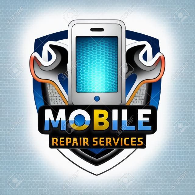 Logotipo de serviços de reparação móvel
