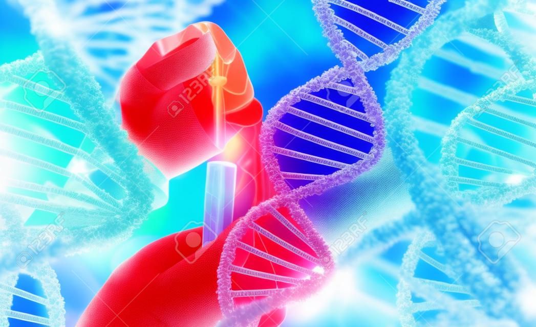 DNA moleküllerinin test edilmesi konsept tasarımı.