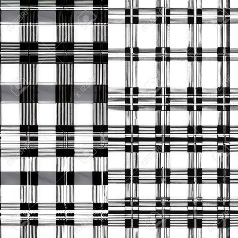 Tradizionale scozzese tartan, tessuto seamless pattern in bianco e nero, vettore