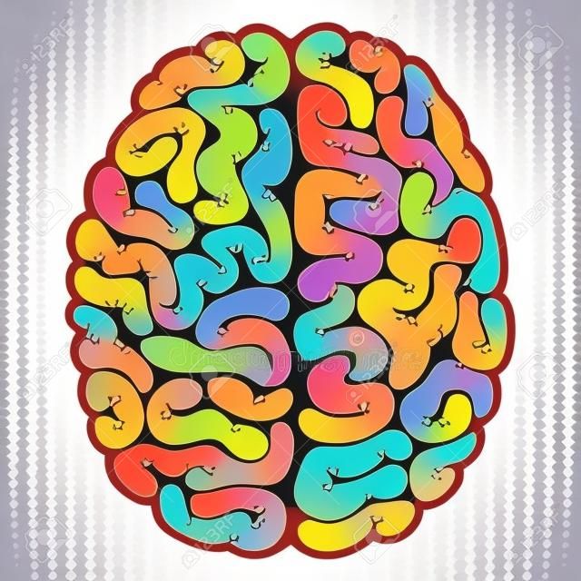 Concept of the thinking process. Creative left brain and logical rightbrain. Idea concept background. Vector illustration