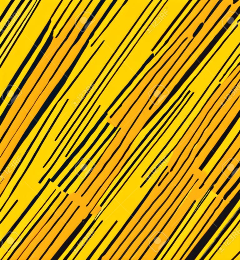 Intersecting straight line segments in yellow are a seamless pattern on a black background.
