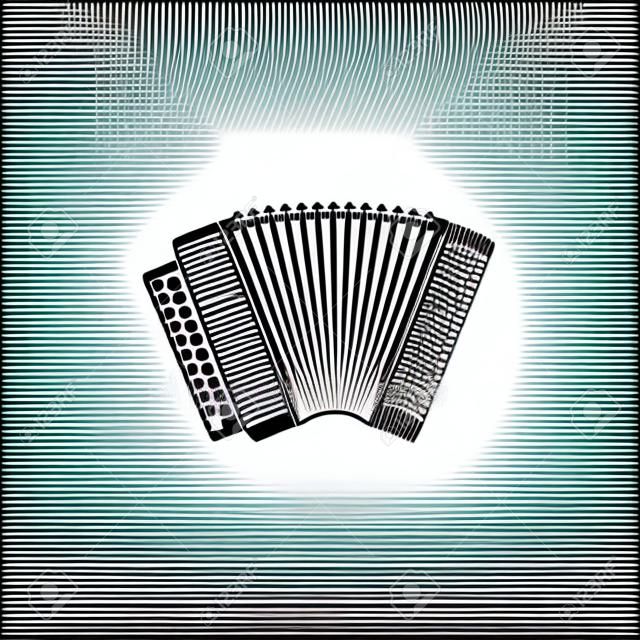 accordion music design element - vector illustration. 