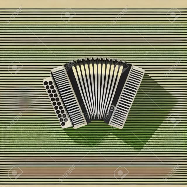аккордеон элемент музыка дизайн - векторные иллюстрации.