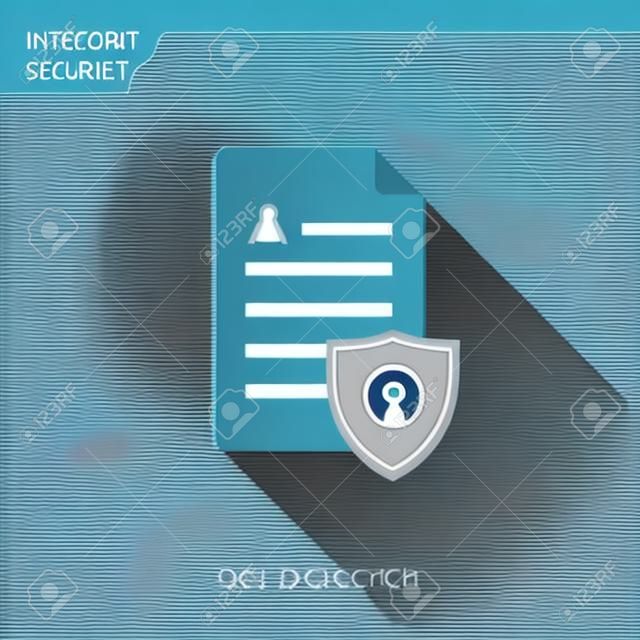 Progettazione piana di concetto di protezione dei dati e di sicurezza di Internet, illustrazione di vettore