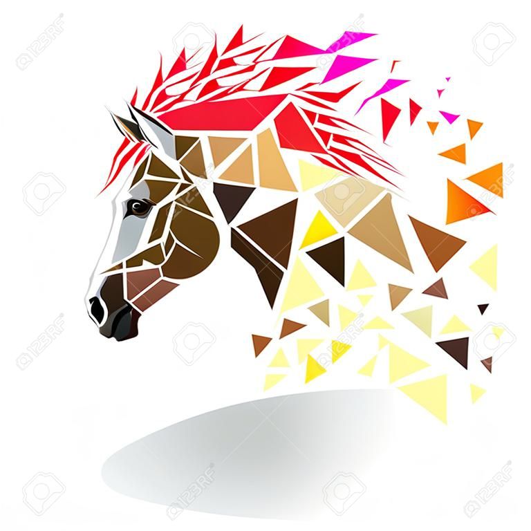 Pferd im geometrischen Muster Stil. Vektor eps 10