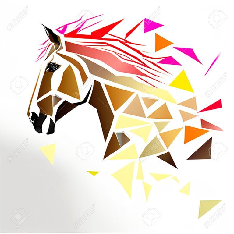 Paard in geometrische patroon stijl. vector eps 10