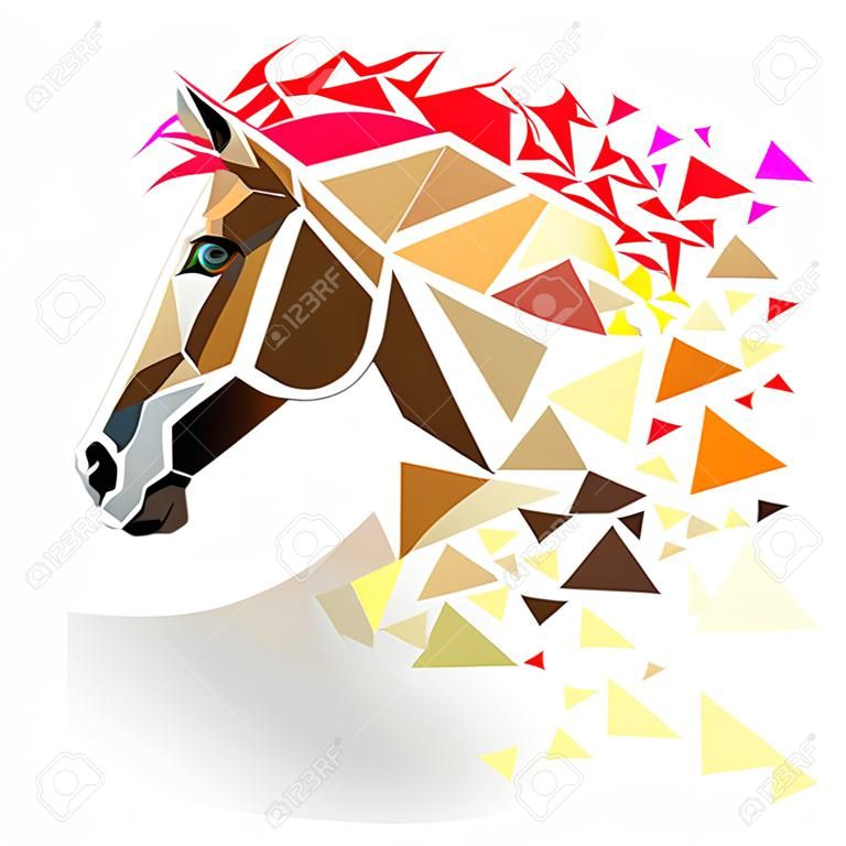 Pferd im geometrischen Muster Stil. Vektor eps 10