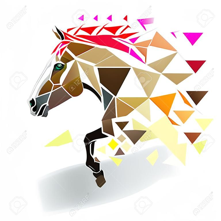Horse in geometric pattern style. vector eps 10