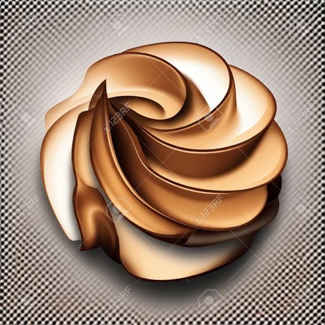 Chocolate crema batida, icono vector