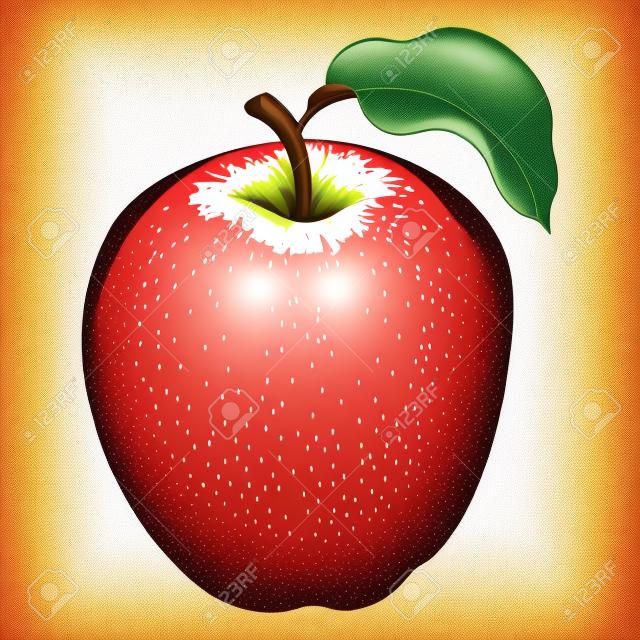 Illustrazione incisa di un vettore mela