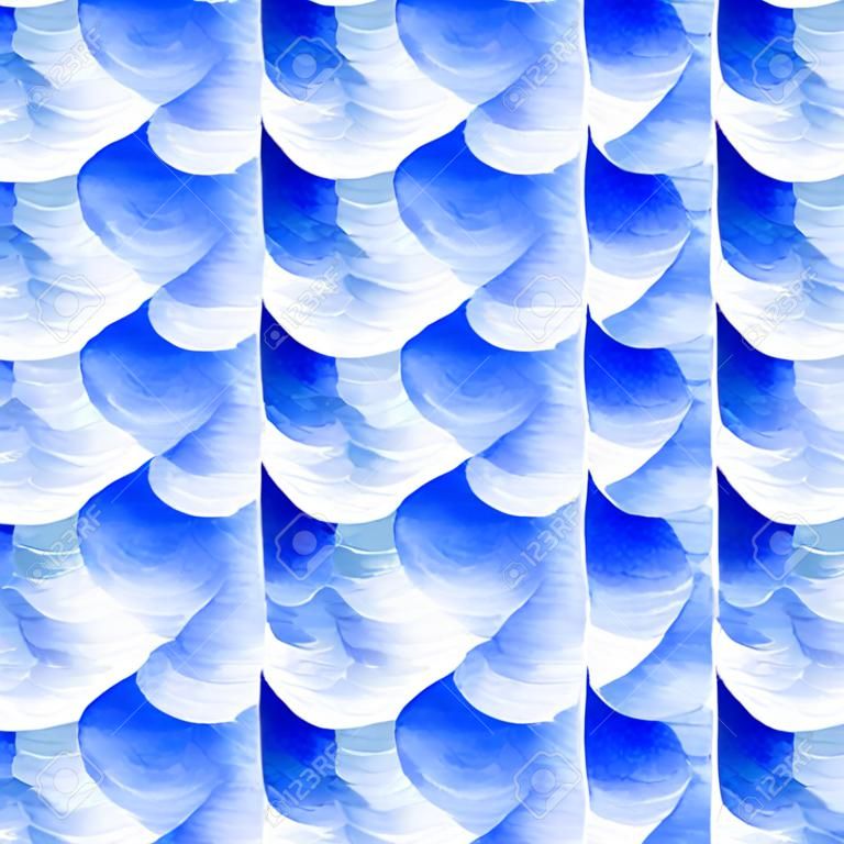 Watercolor retro fish scales texture. Vector seamless pattern.