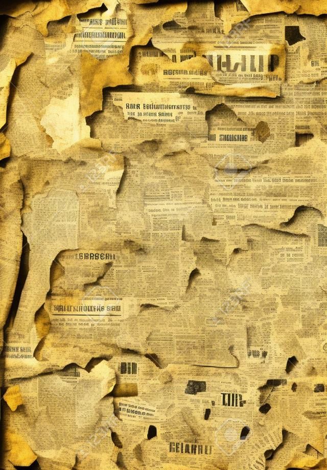 Grungy achtergrond met oude vergeelde Sovjet krantenfragmenten