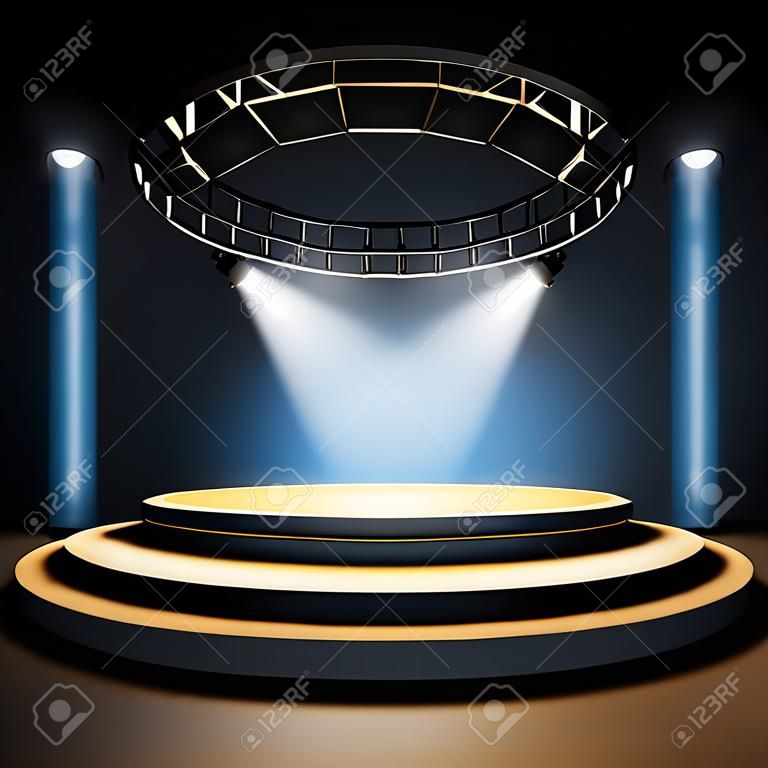 A 3d illustration of an empty stage.