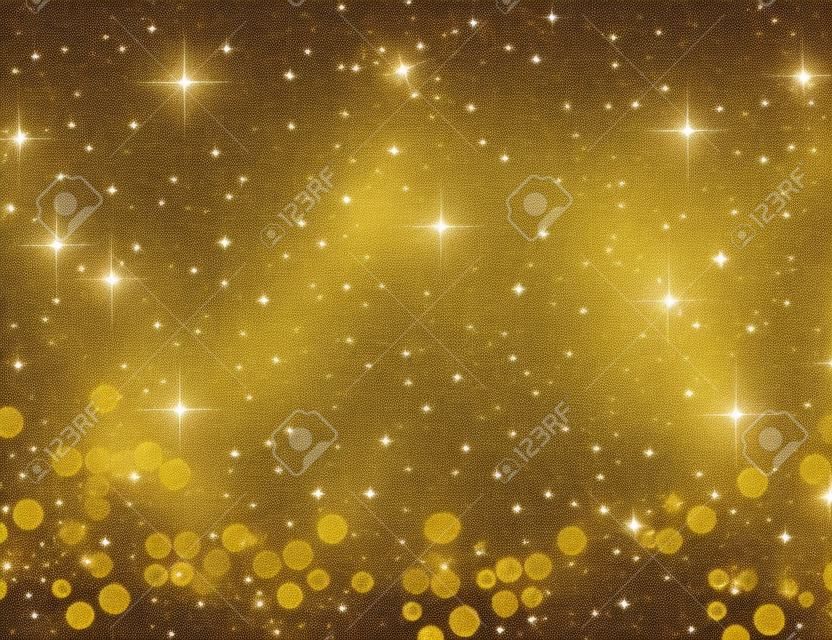 Fond de paillettes dorées avec des étoiles