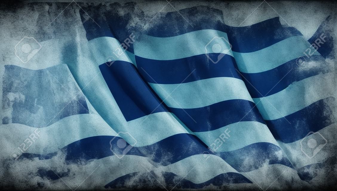 Grunge текстурированные греческого флага